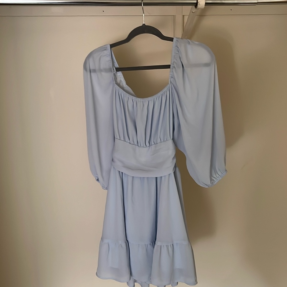 light blue dress
